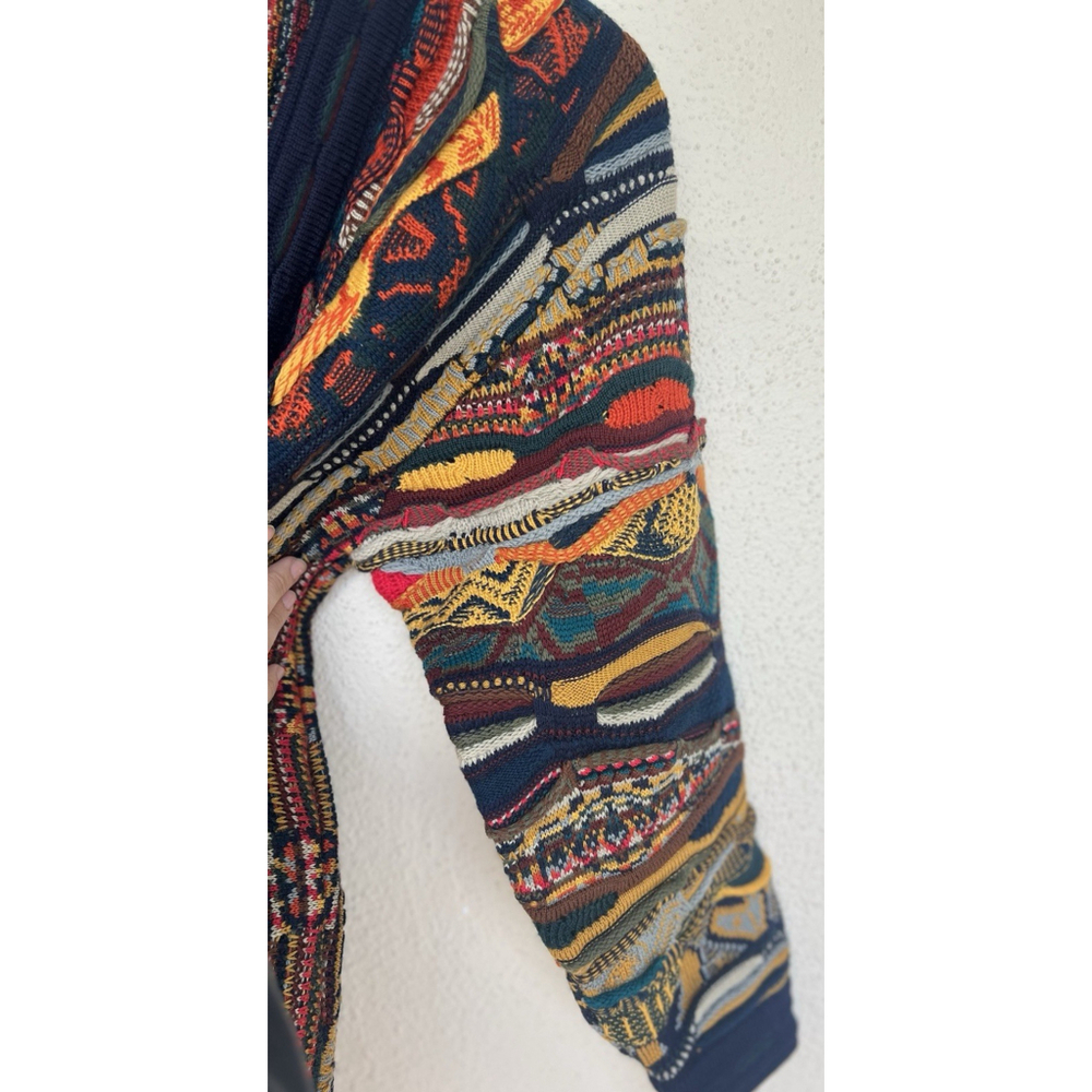 Vintage Coogi Cardigan Sweater S Multicolor 3D Knit Wool 90s Australia Eclectic - Picture 4 of 7